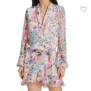 ROCOCO SAND Floral Print Wrap Minidress M